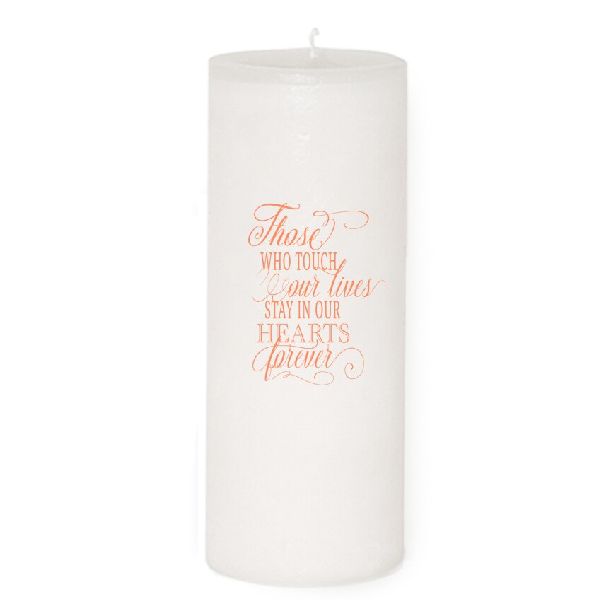 Lily Personalized Wax Pillar Memorial Candle.