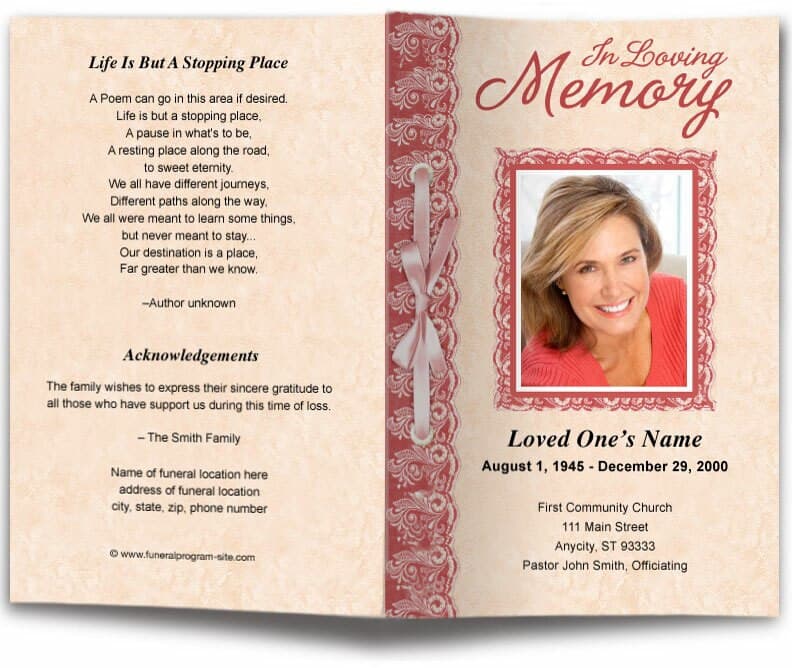 Jasper Funeral Program Template.