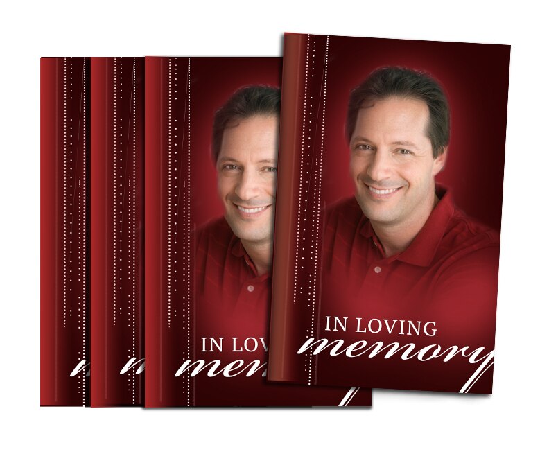 Solid Contemporary Bifold Funeral Program Design & Print (Pack of 50).