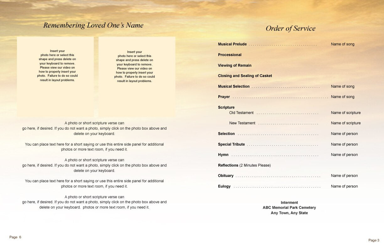 Island Funeral Booklet Template.