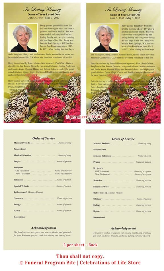 Bouquet Funeral Flyer Template.