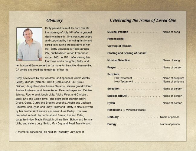 Prayer Funeral Program Template.