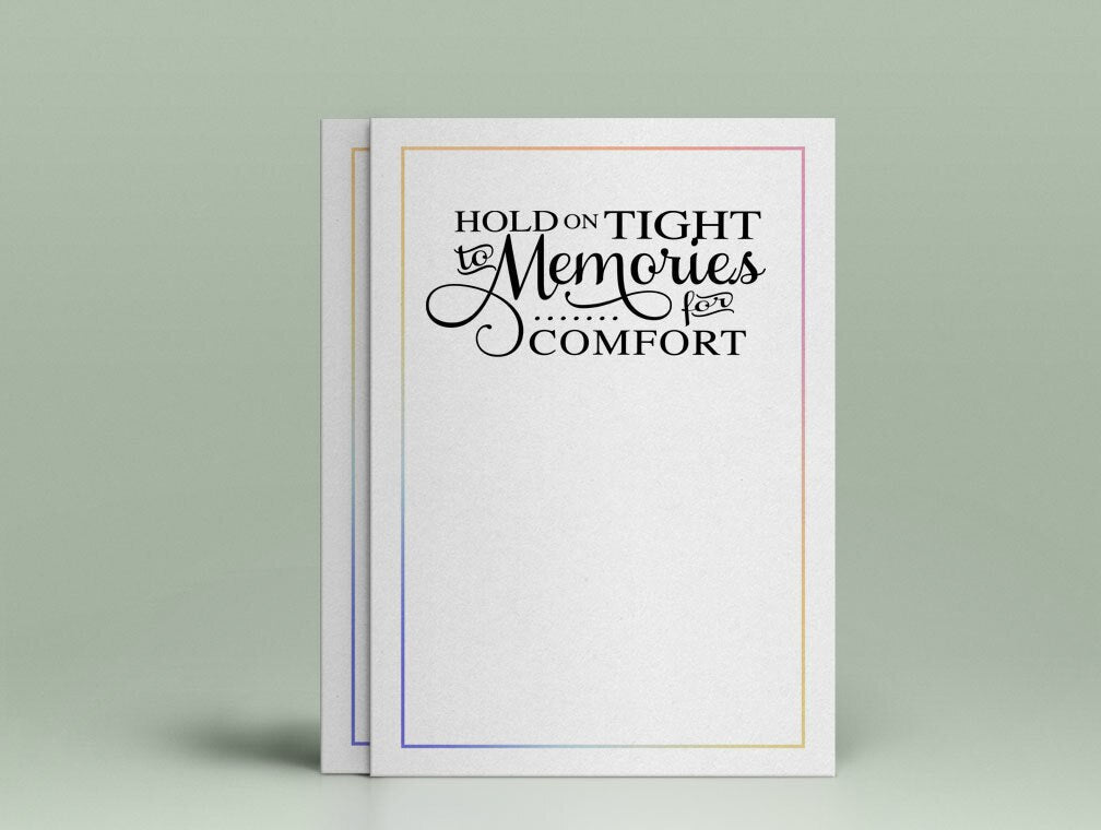 Hold On Tight To Memories Funeral Quote Word Art.