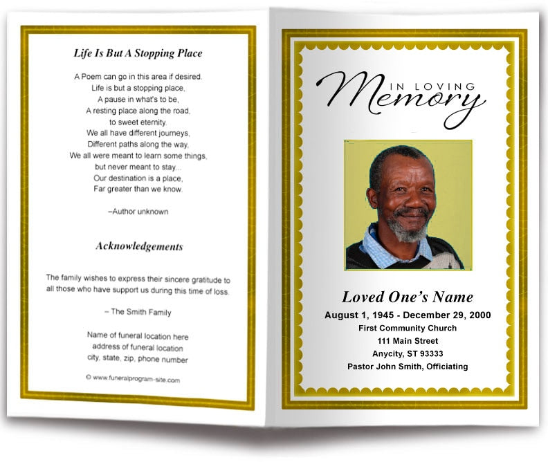 Gallant Funeral Program Template.