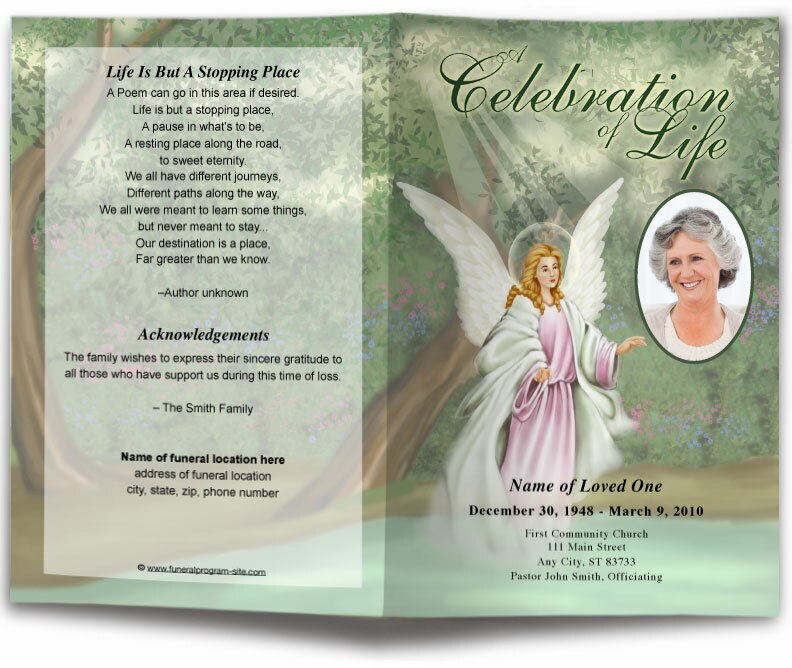Faith Funeral Program Template.