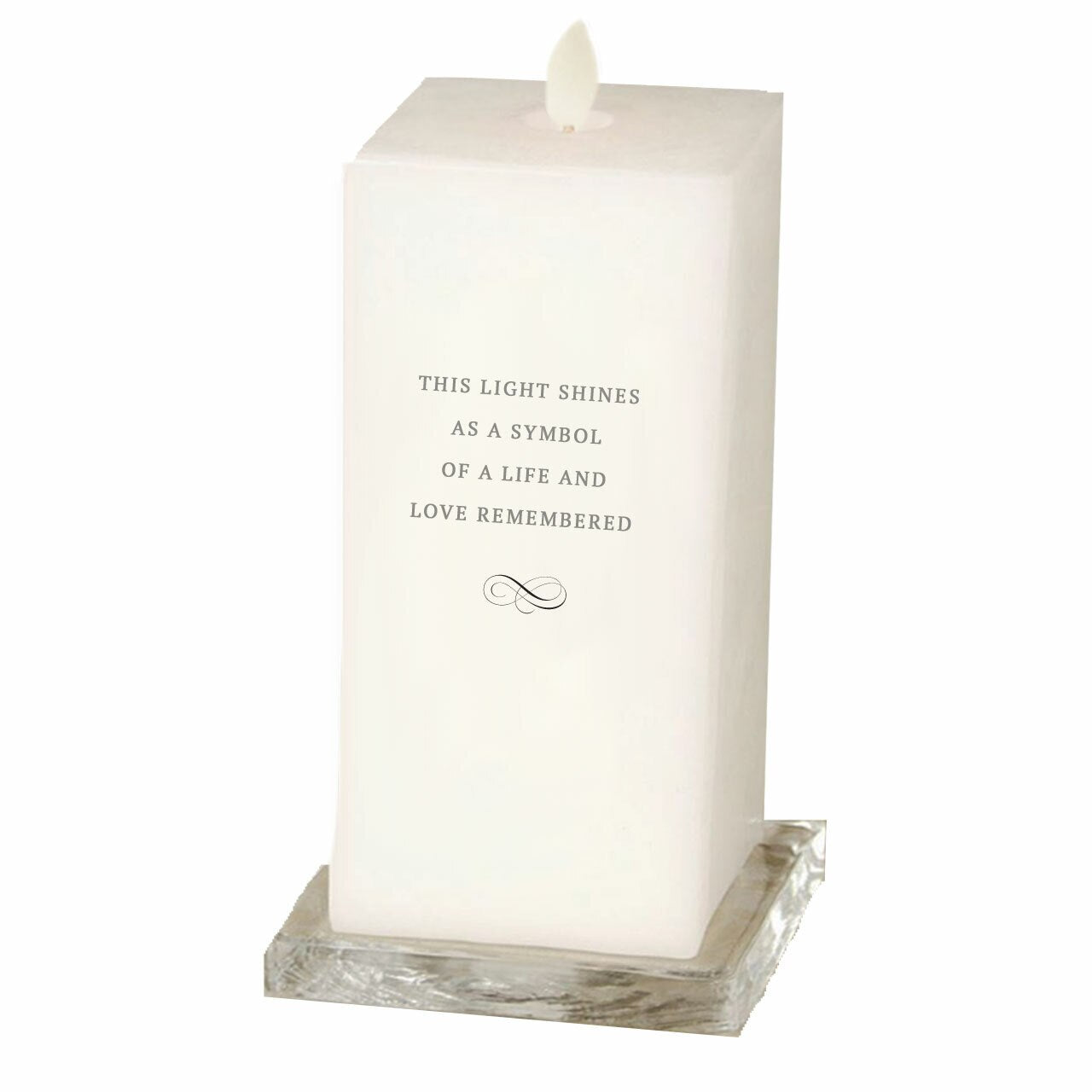 Pillar Border Dancing Wick LED Memorial Candle.