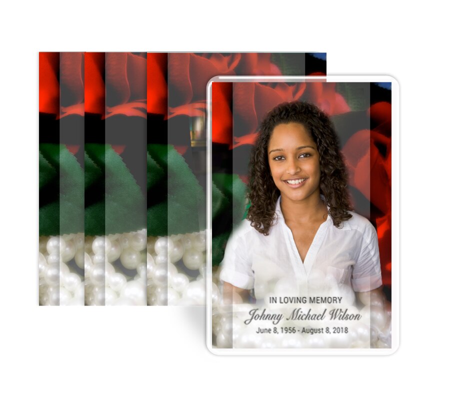 Elegance Funeral Prayer Card Design & Print (Pack of 50).