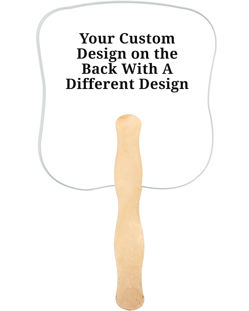 Your Design 2 Sided Cardstock Memorial Fan With Handle (Pack of 10).