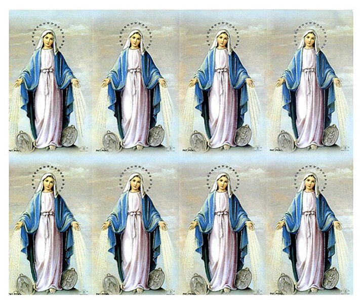 Blessed Mother Catholic Mass Prayer Card Paper (Pack of 24).