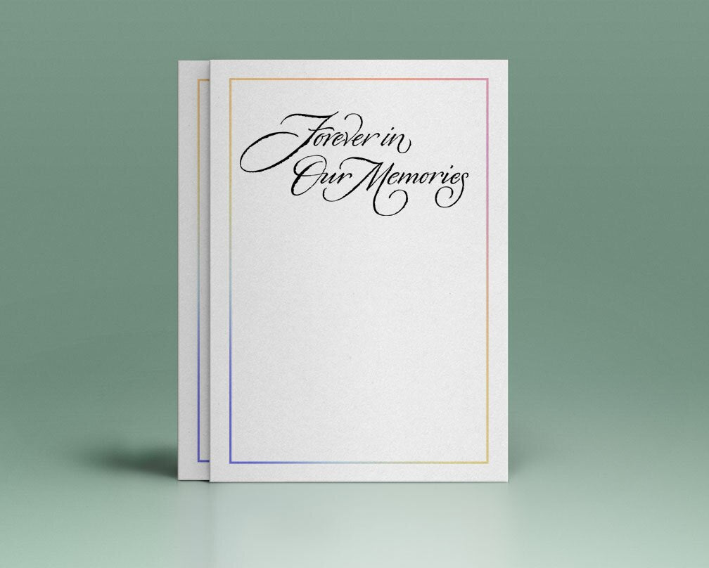 Forever in Our Memories (2 Lines) Funeral Program Title.