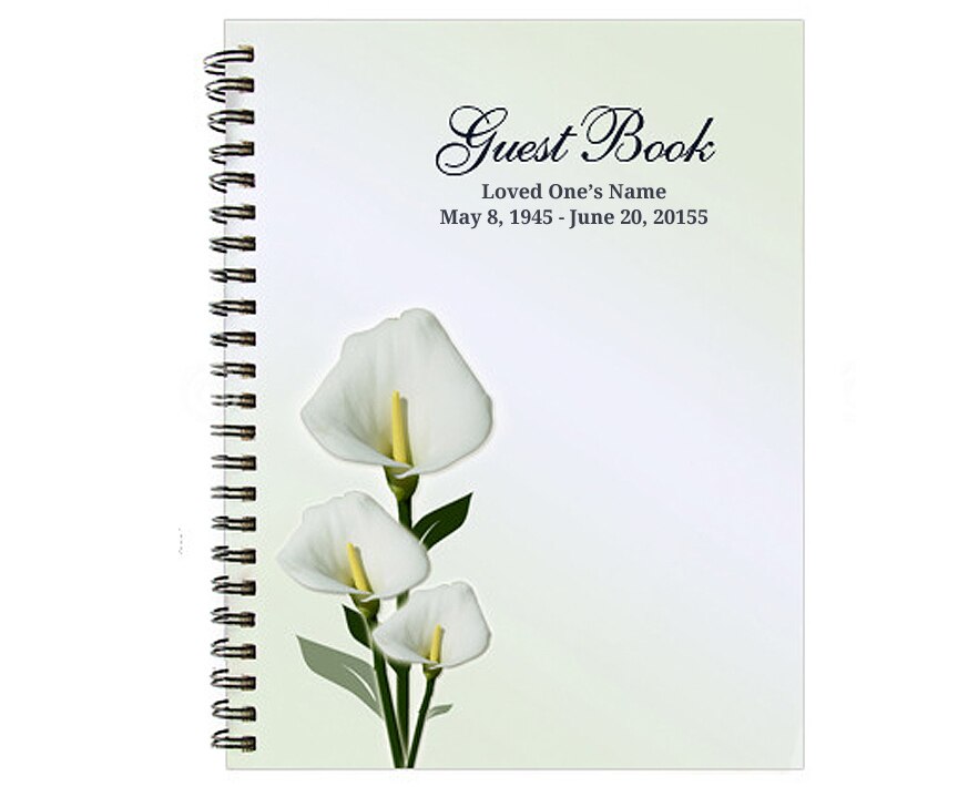 Calle Spiral Wire Bind Memorial Funeral Guest Book.