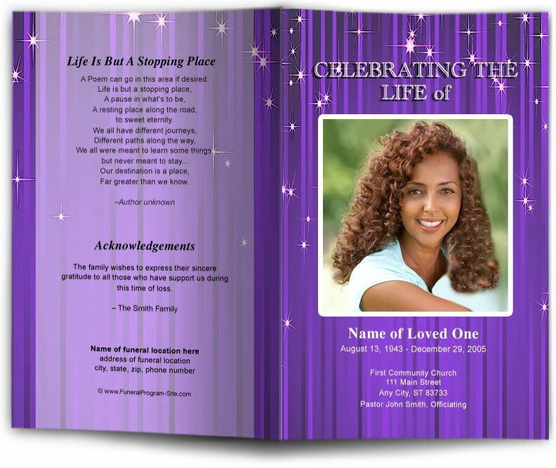 Brilliance Funeral Program Template.