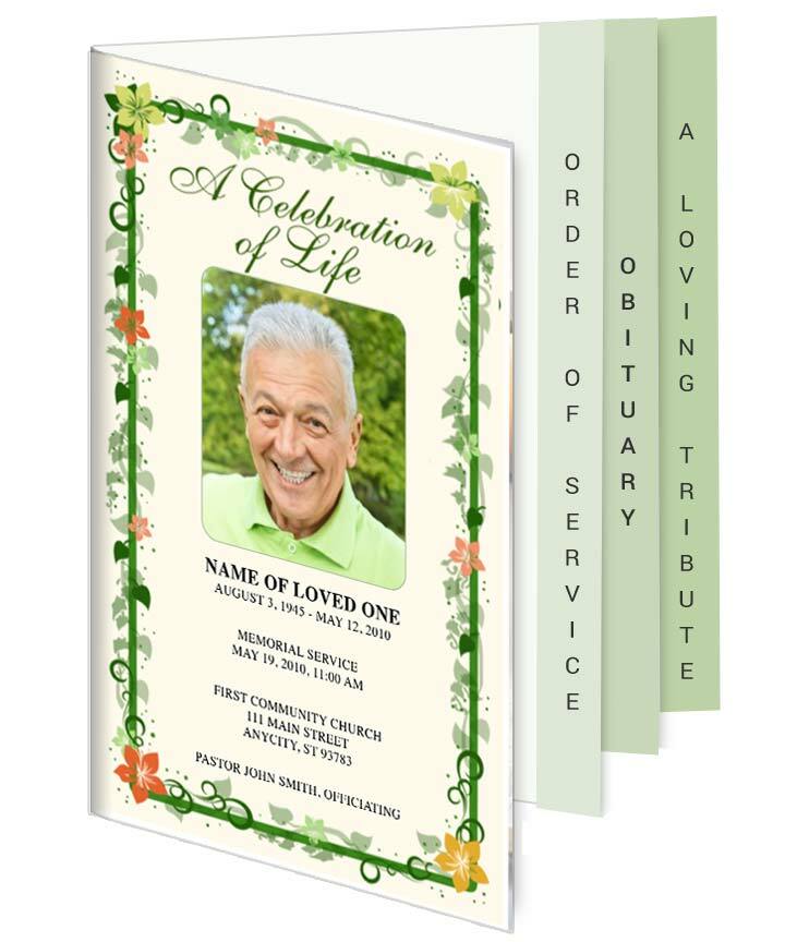 Vines Tabloid 8-Sided Graduated Program Template.