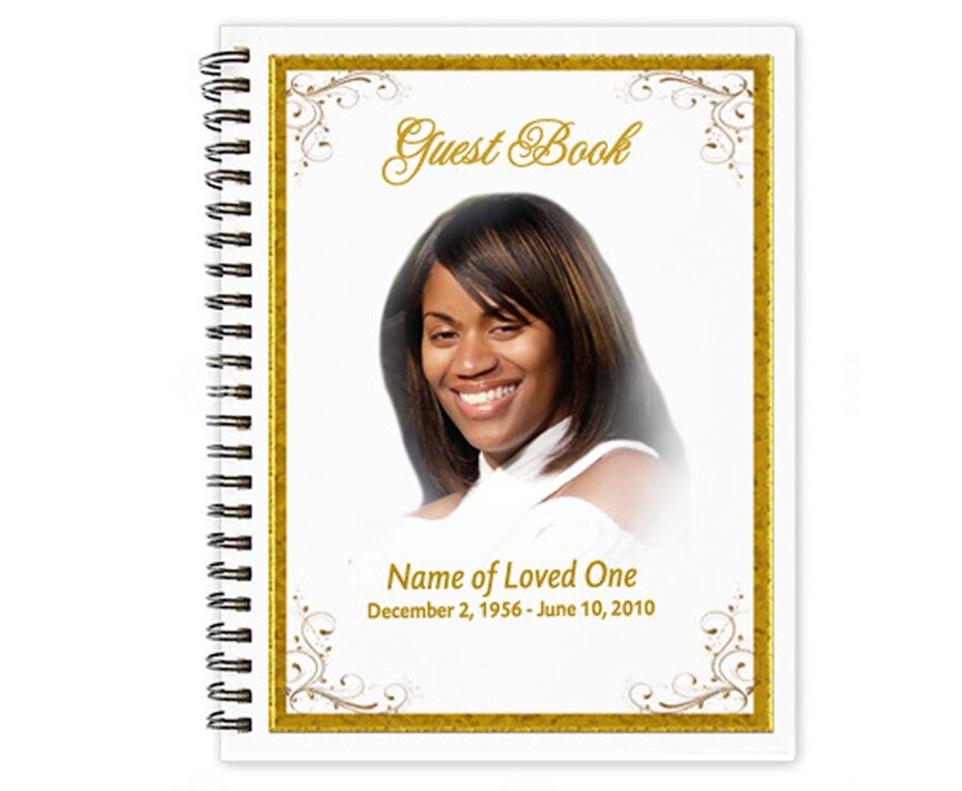 Affinity Spiral Wire Bind Memorial Funeral Guest Book.