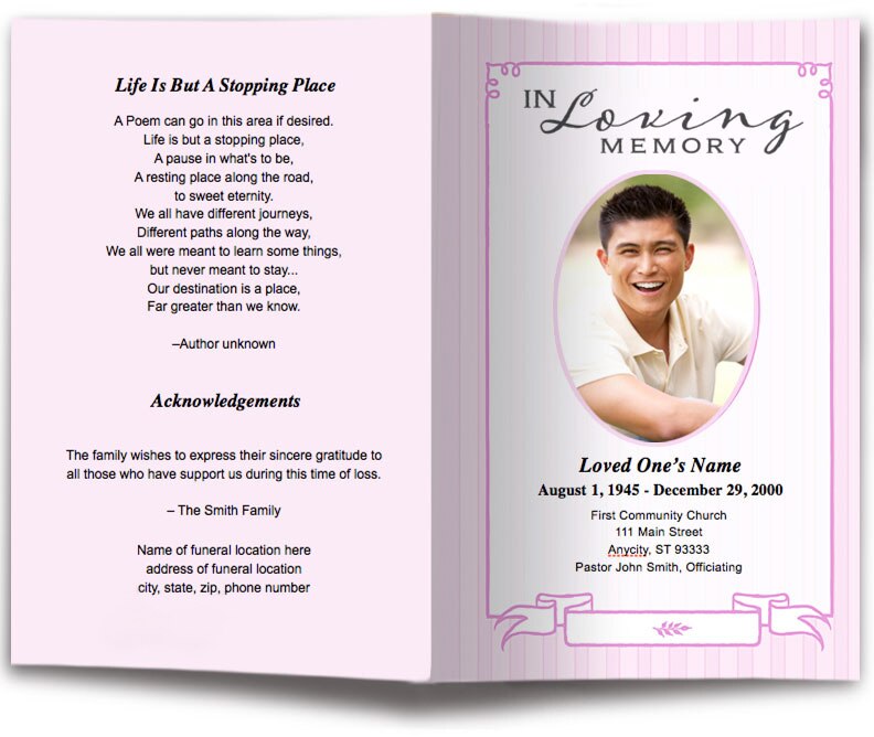Posy Funeral Program Template.