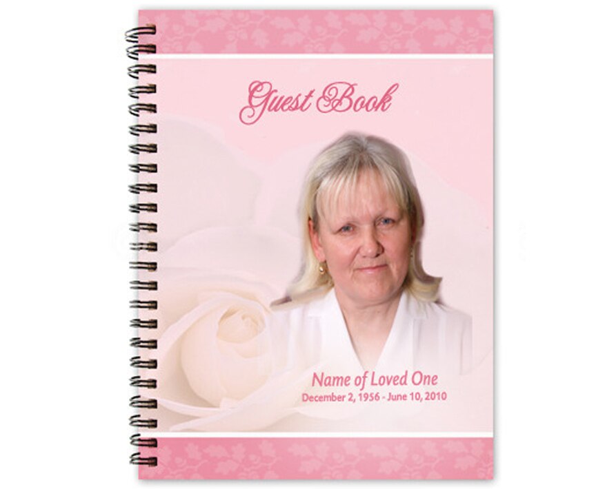 Bella Spiral Wire Bind Memorial Guest Registry Book.
