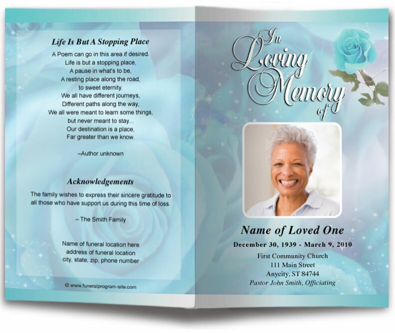 Petals Funeral Program Template.