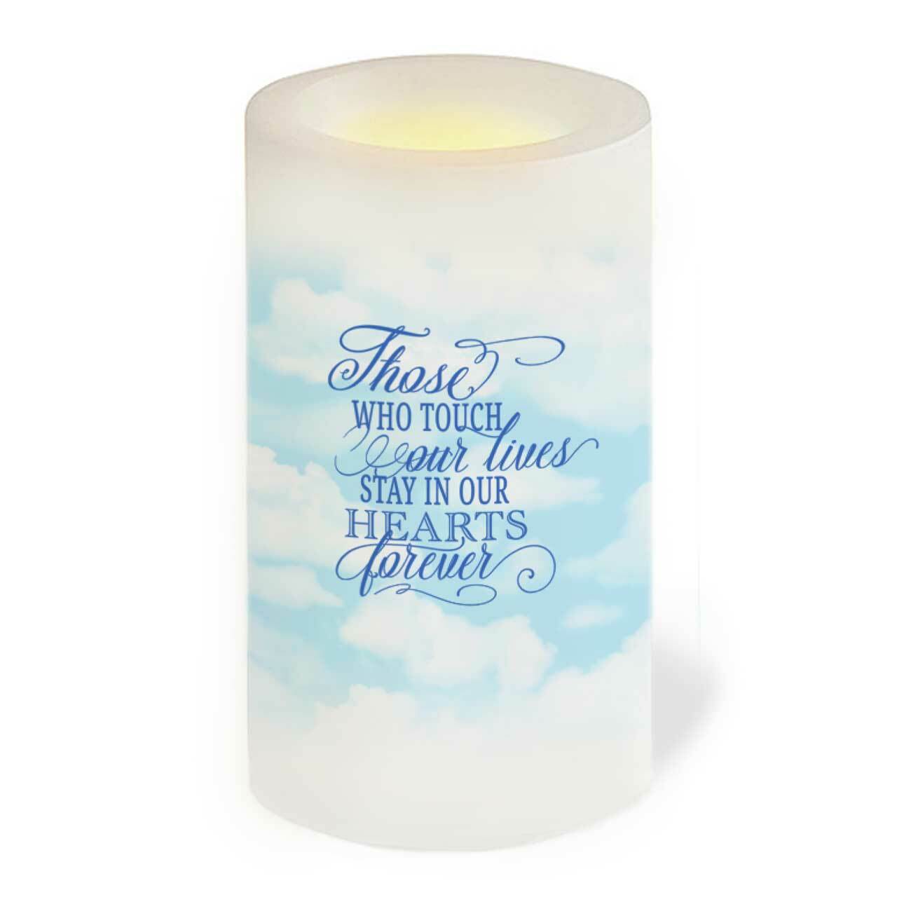 Blue Skies Full Wrap Flameless LED Memorial Candle.