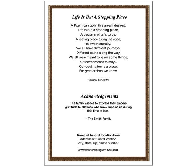 Affinity 4-Sided Graduated Funeral Program Template.