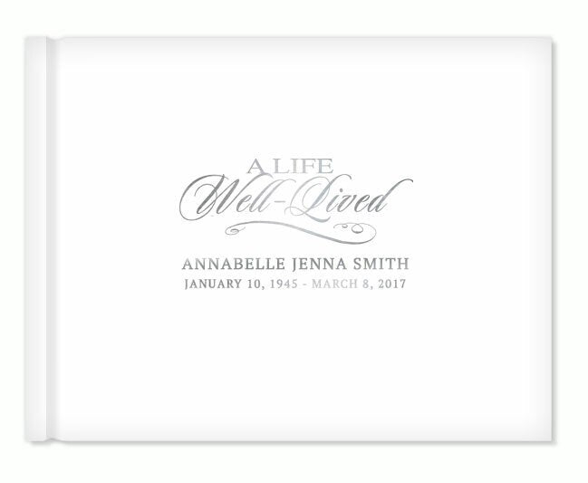 A Life Well Lived Foil Stamped Landscape Funeral Guest Book.