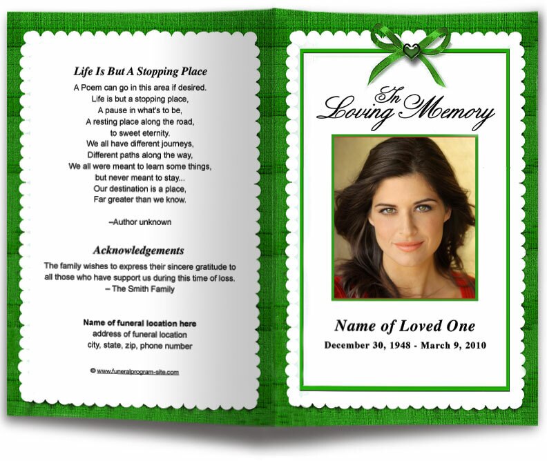 Crimson Funeral Program Template.