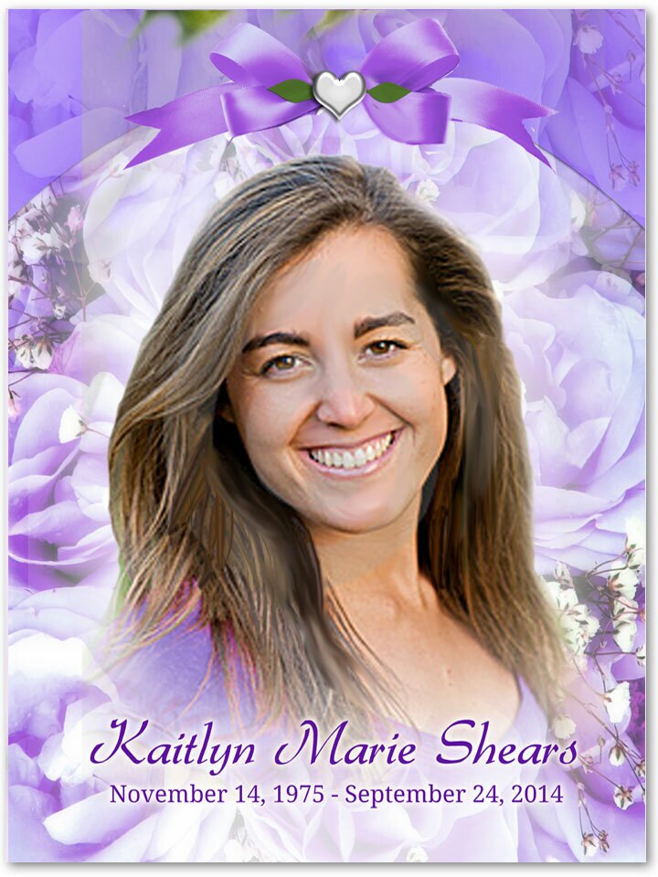 Amethyst Funeral Memorial Poster Portrait.