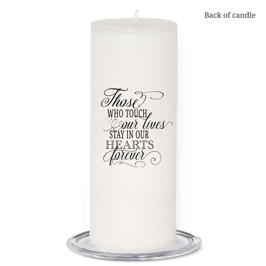 Signature Personalized Wax Pillar Memorial Candle.