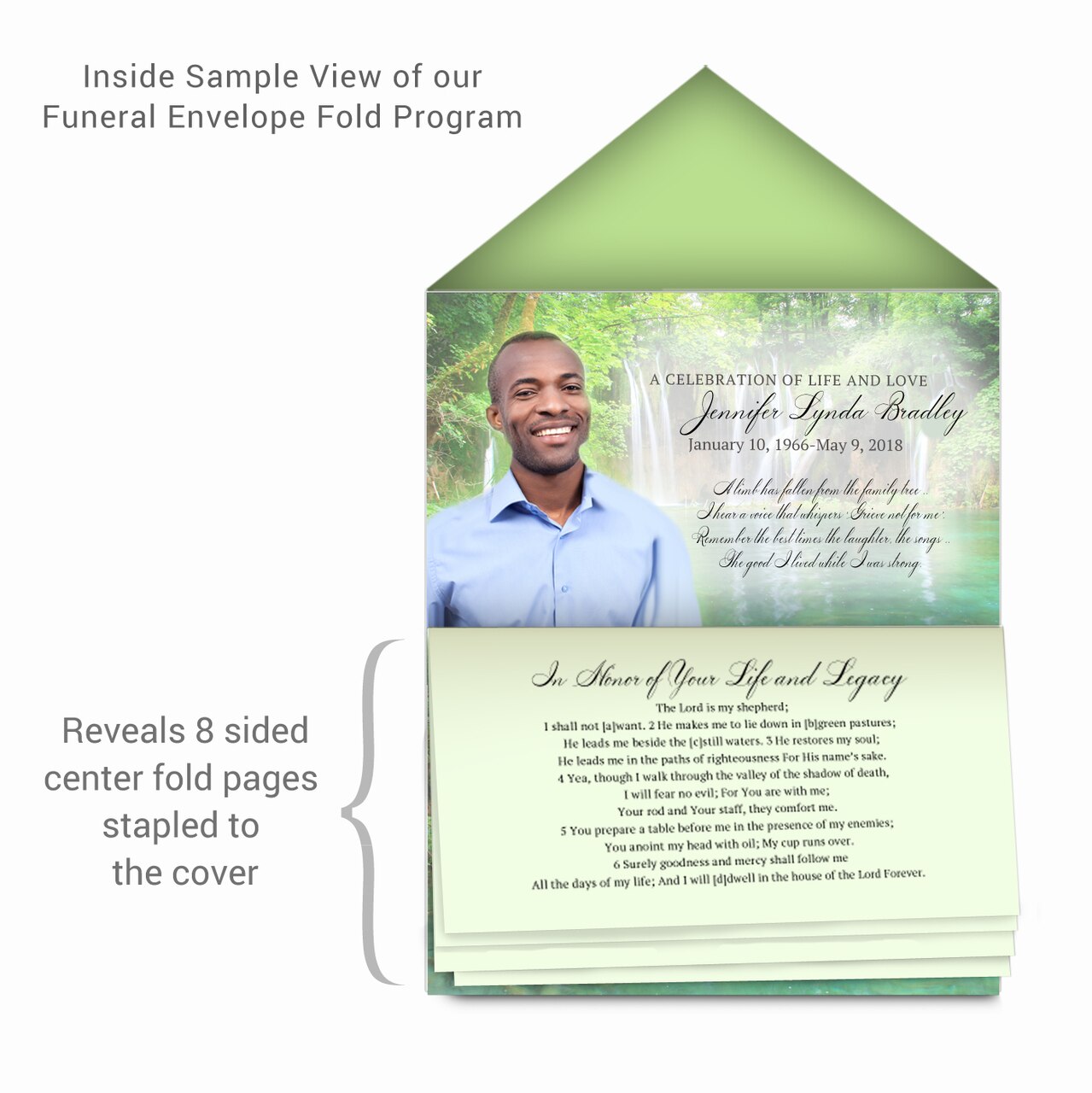 Waterfall Envelope Fold Program Design & Print (Pack of 50).