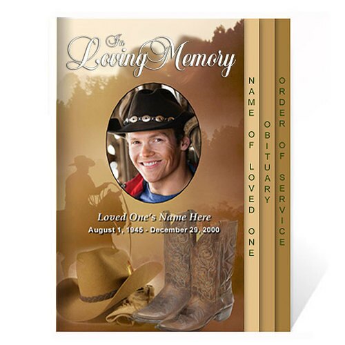 Ranch 8-Sided Funeral Graduated Program Template.