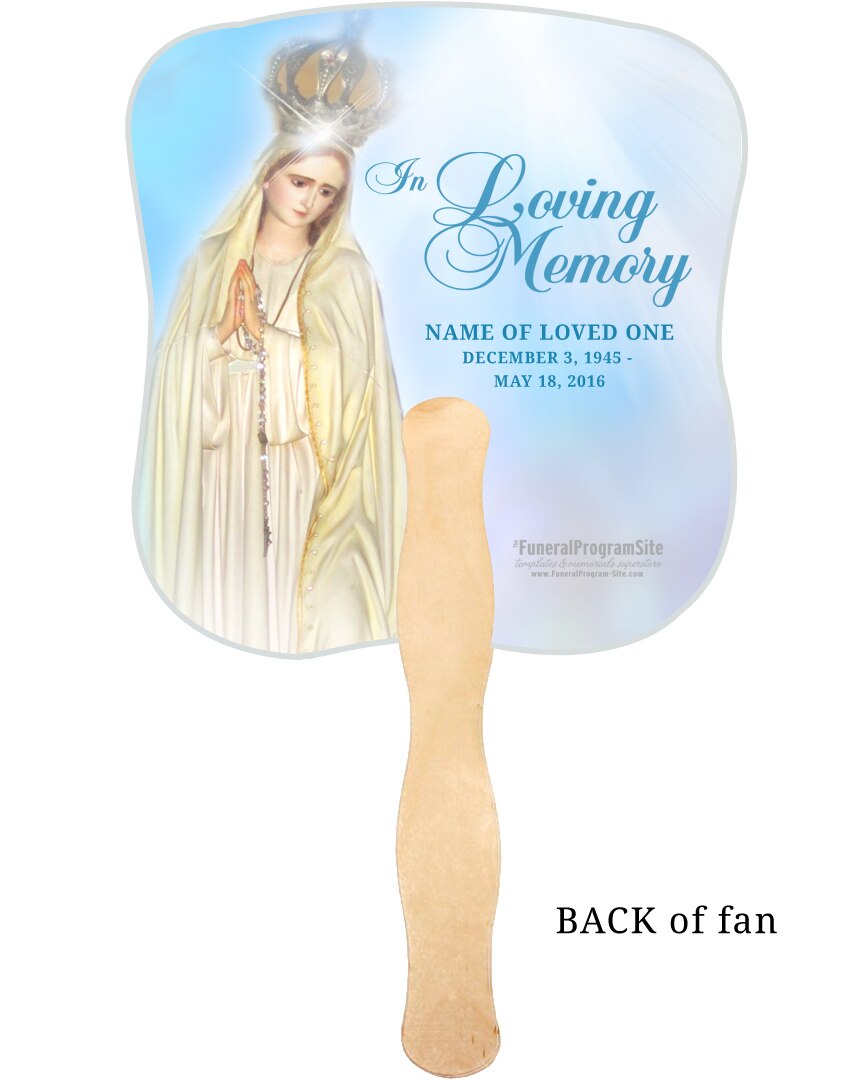 Blessed Cardstock Memorial Fan With Wooden Handle (Pack of 10).