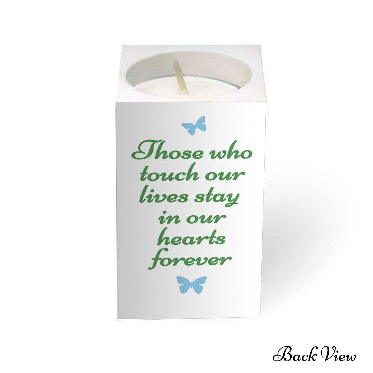 Gardens Personalized Mini Memorial Tea Light Candle Holder.