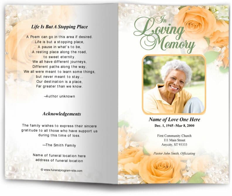 Joyful Funeral Program Template.