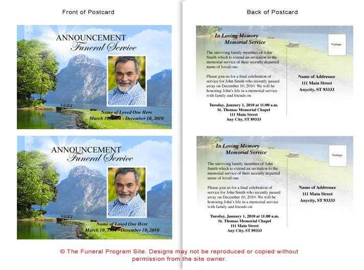 Reflection Funeral Announcement Template.
