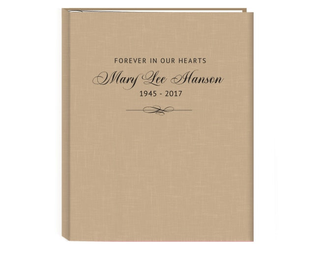 Charleston Linen Memorial Funeral Guest Book.