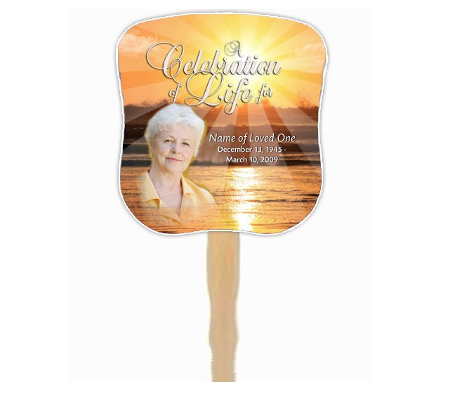 Sunrise Personalized Hour Glass Memorial Fan (Pack of 10).
