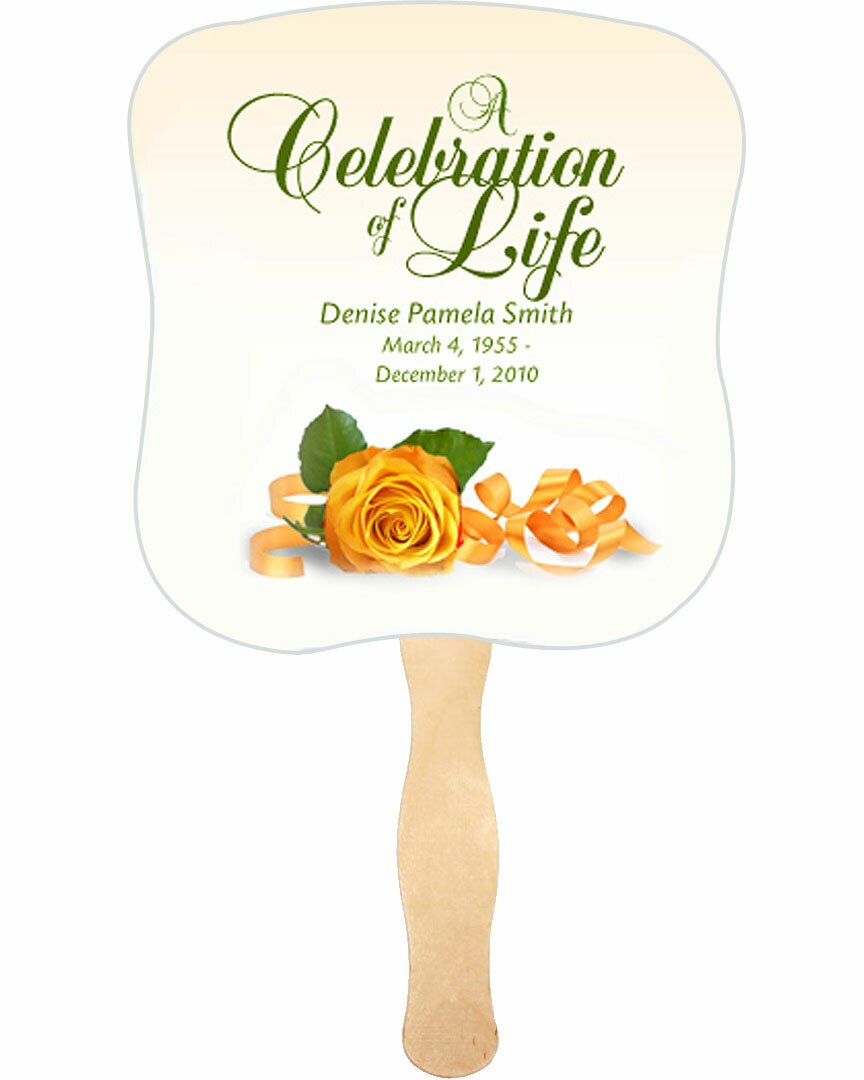 Memory Cardstock Memorial Fan With Wooden Handle (Pack of 10).