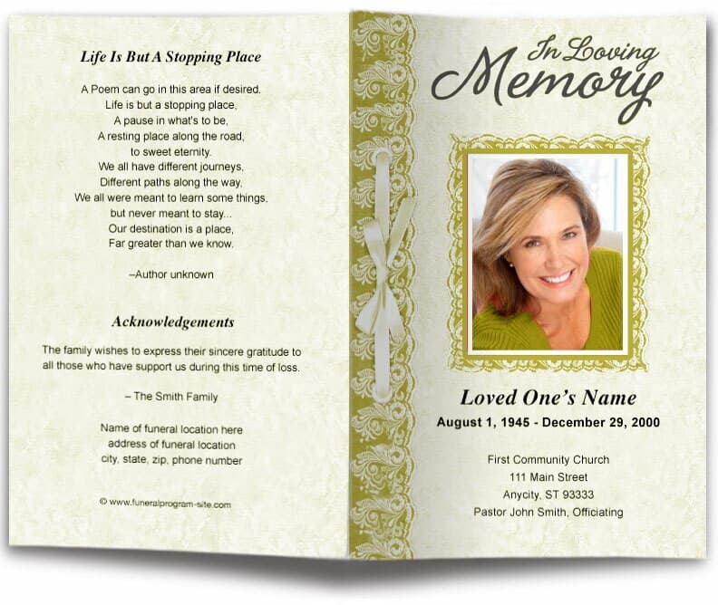 Jasper Funeral Program Template.