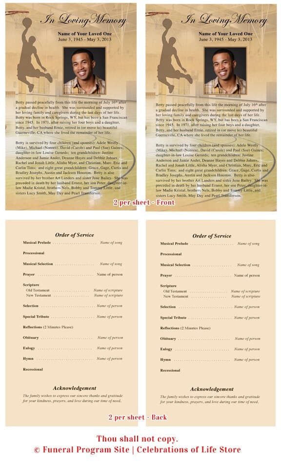 Basketball Funeral Flyer Template.