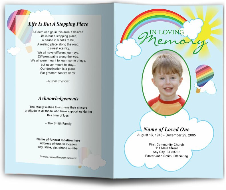 Bright Funeral Program Template.