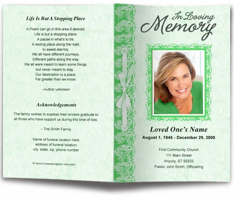 Jasper Funeral Program Template.
