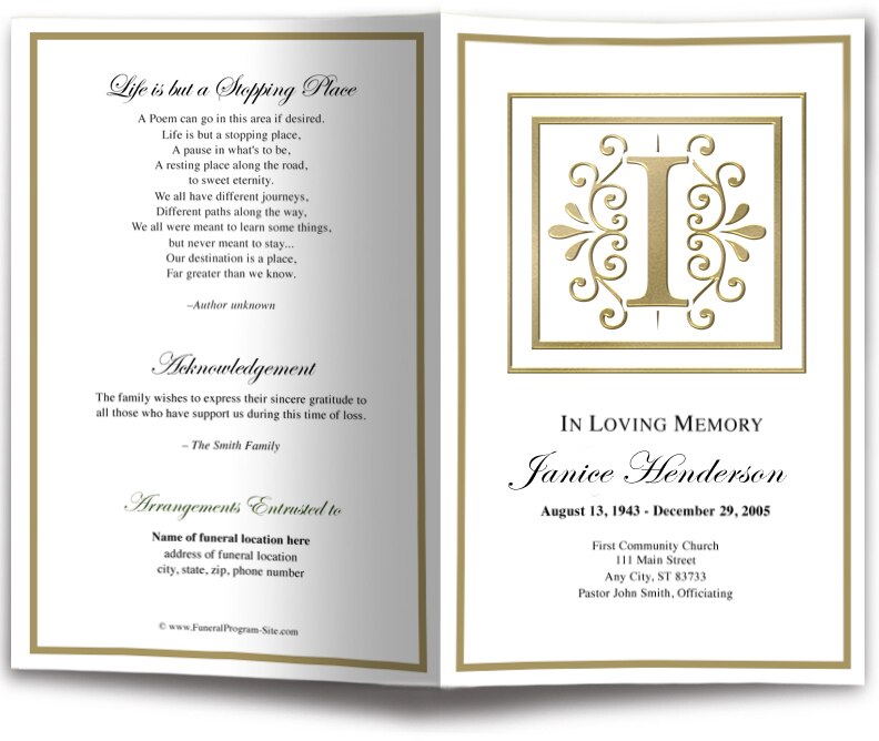 Monogram Gold I Program Template.