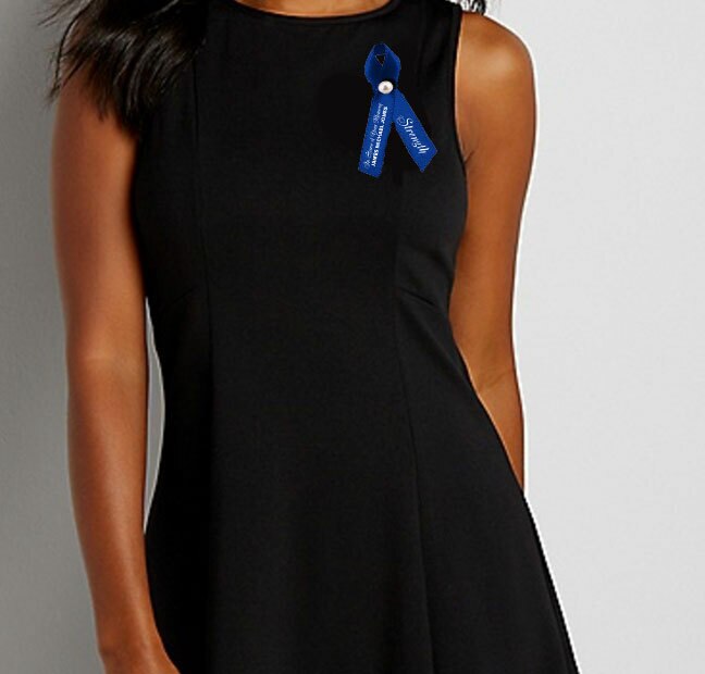 Black Blue Awareness Ribbon Loss of A Male Loved One - Pack of 10.