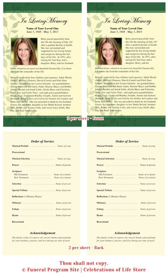 Ambience Funeral Flyer Template.