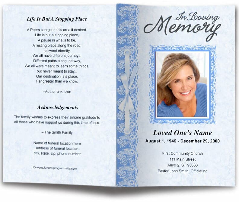 Jasper Funeral Program Template.