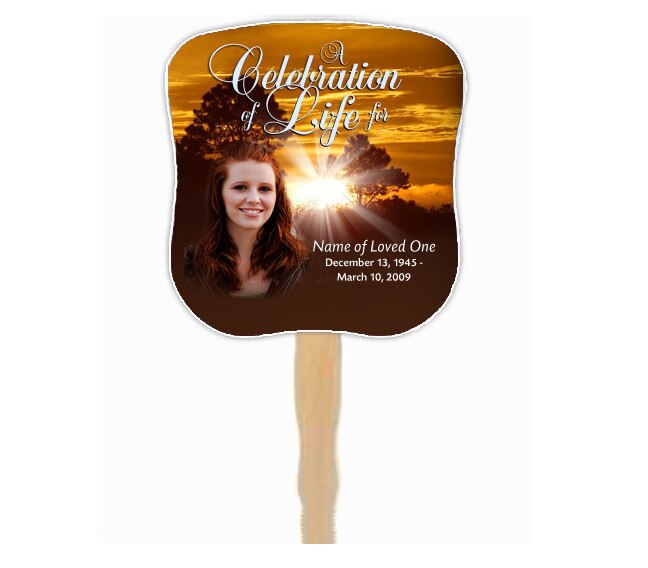 Renewal Cardstock Memorial Fan With Wooden Handle (Pack of 10).
