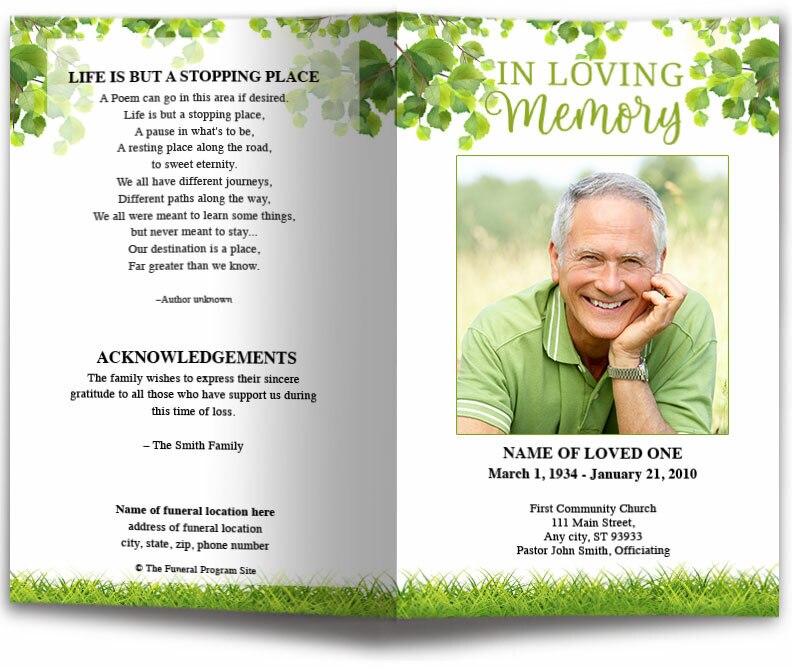 Nature Funeral Program Template.