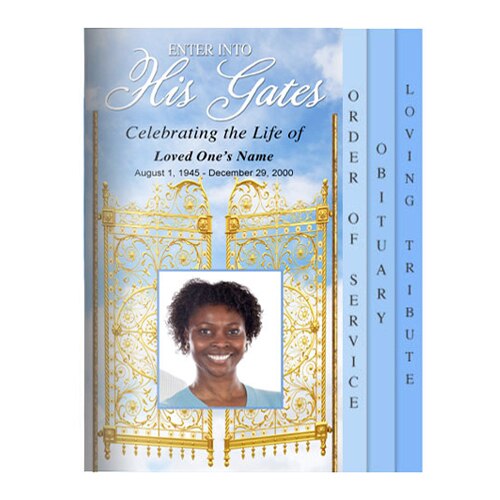 Gates 8-Sided Graduated Funeral Program Template (Letter Size).