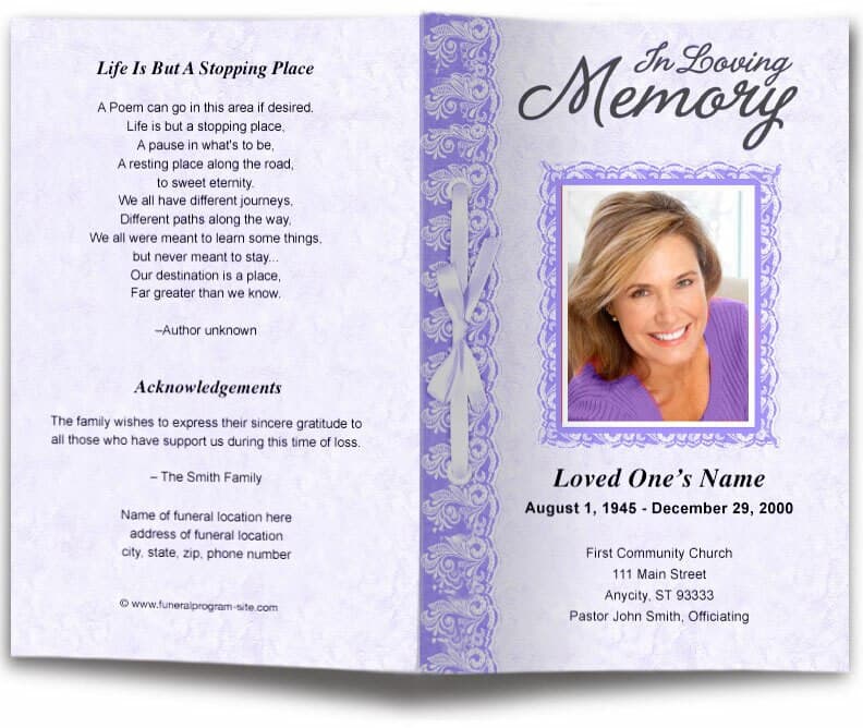 Jasper Funeral Program Template.