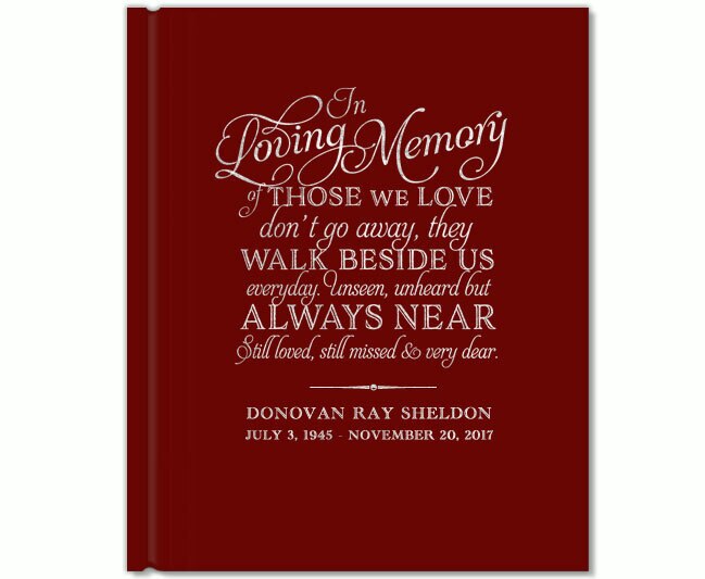 Beside Us Foil Stamped Portrait Funeral Guest Book.