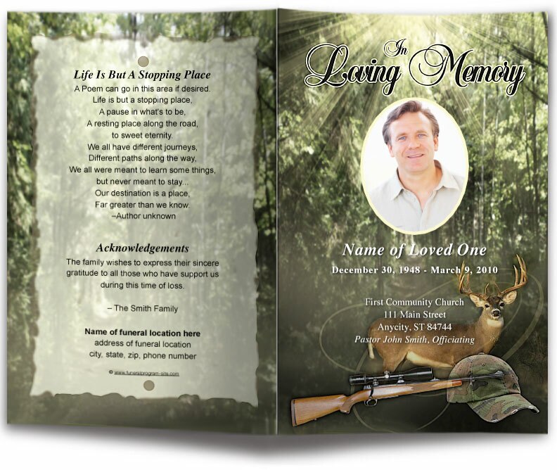 Hunter Funeral Program Template.